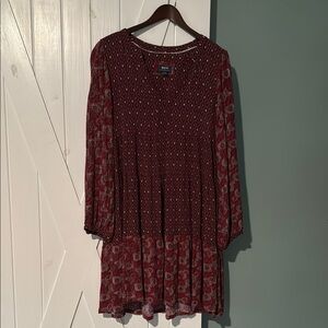 Maeve by Anthropologie Maroon Long Sleeve Dress